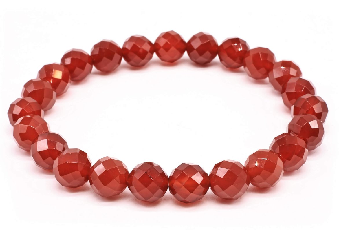 Bracelet Cornaline perles facettées