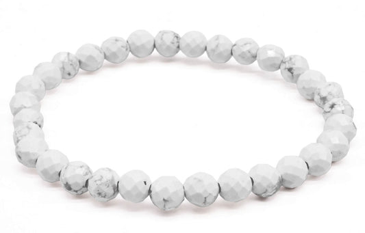 Bracelet Howlite perles facettées – photo 2