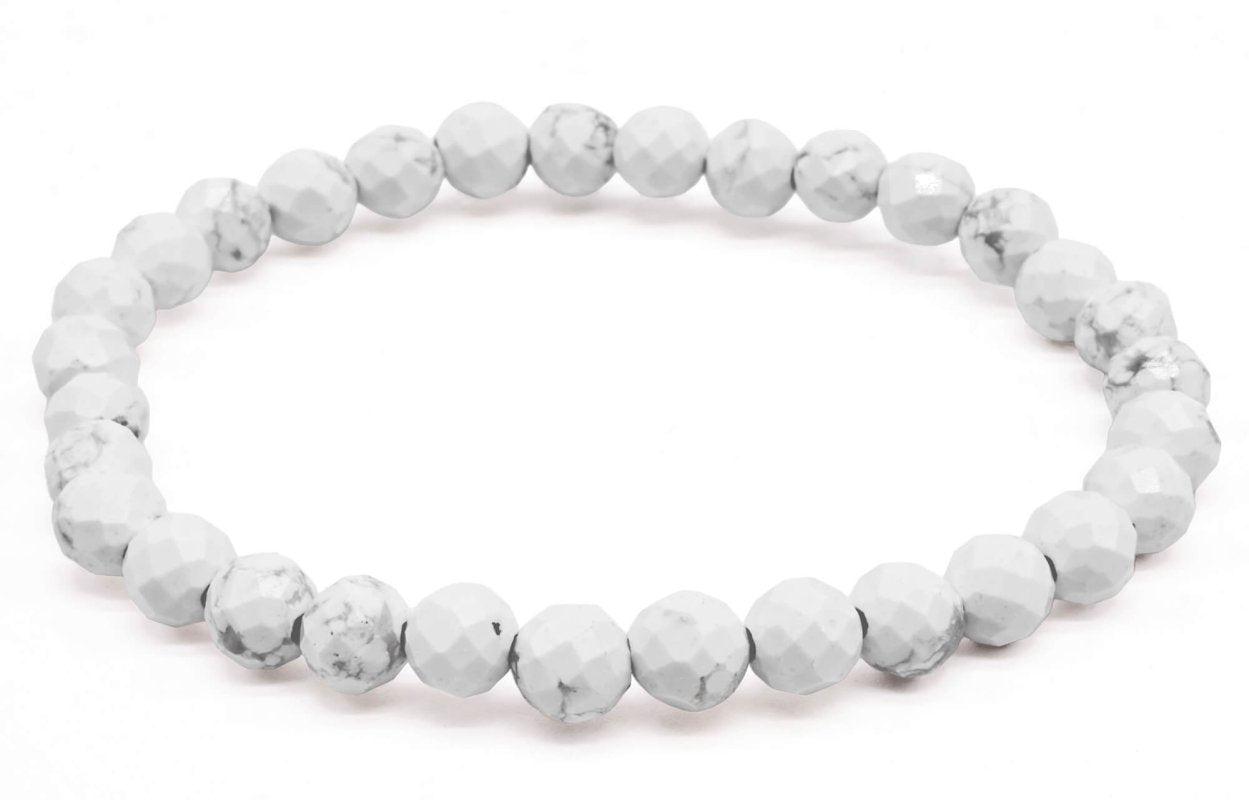 Bracelet Howlite perles facettées