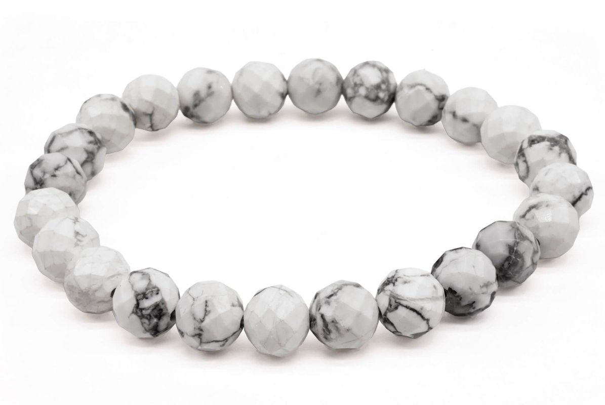 Bracelet Howlite perles facettées