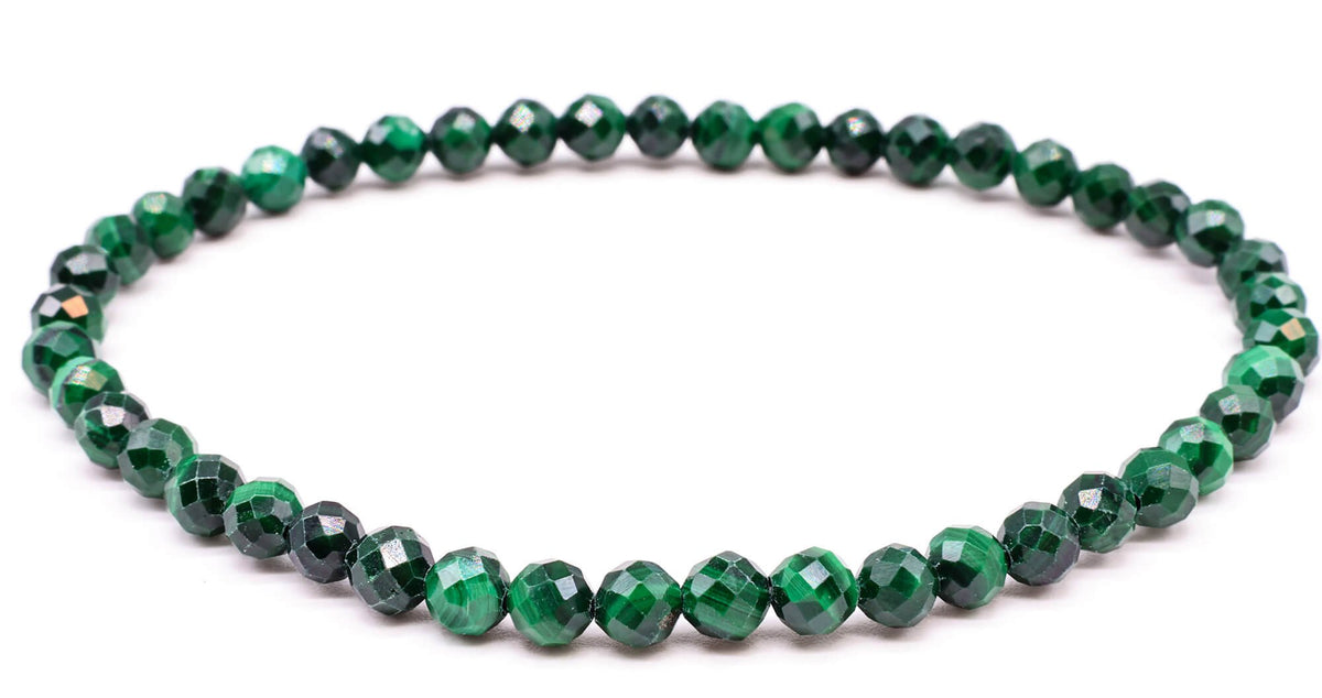 Bracelet Malachite perles facettées