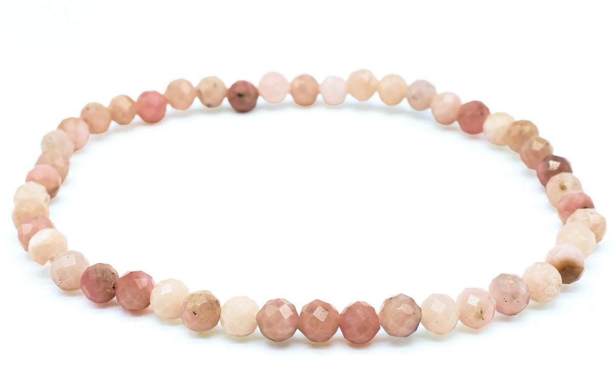Bracelet Opale Rose perles facettées 4mm