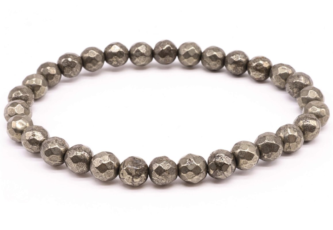 Bracelet Pyrite perles facettées