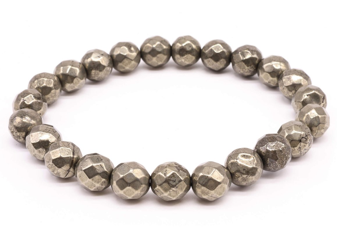 Bracelet Pyrite perles facettées