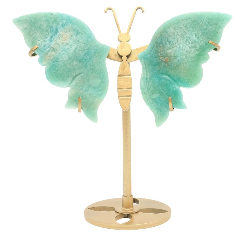 Papillon Amazonite Extra sur socle 14cm