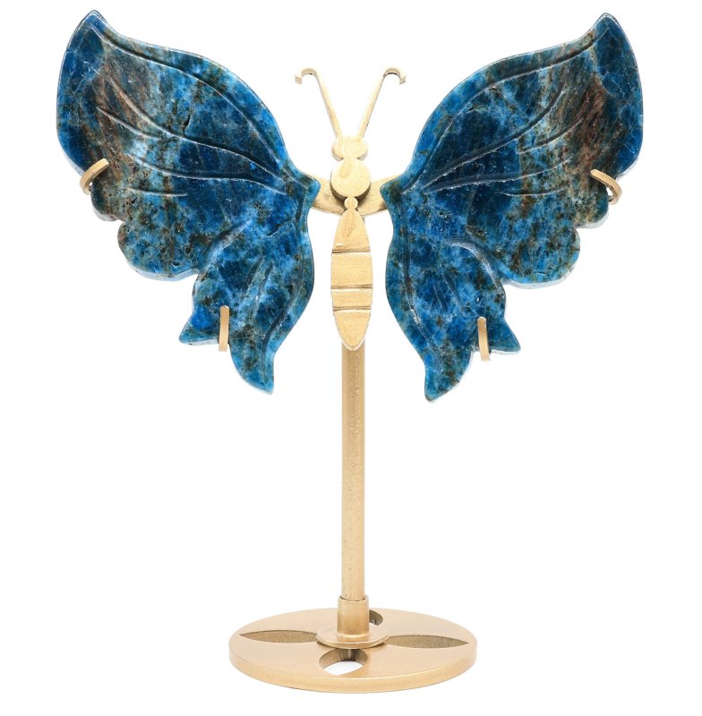 Papillon Apatite sur socle 14cm