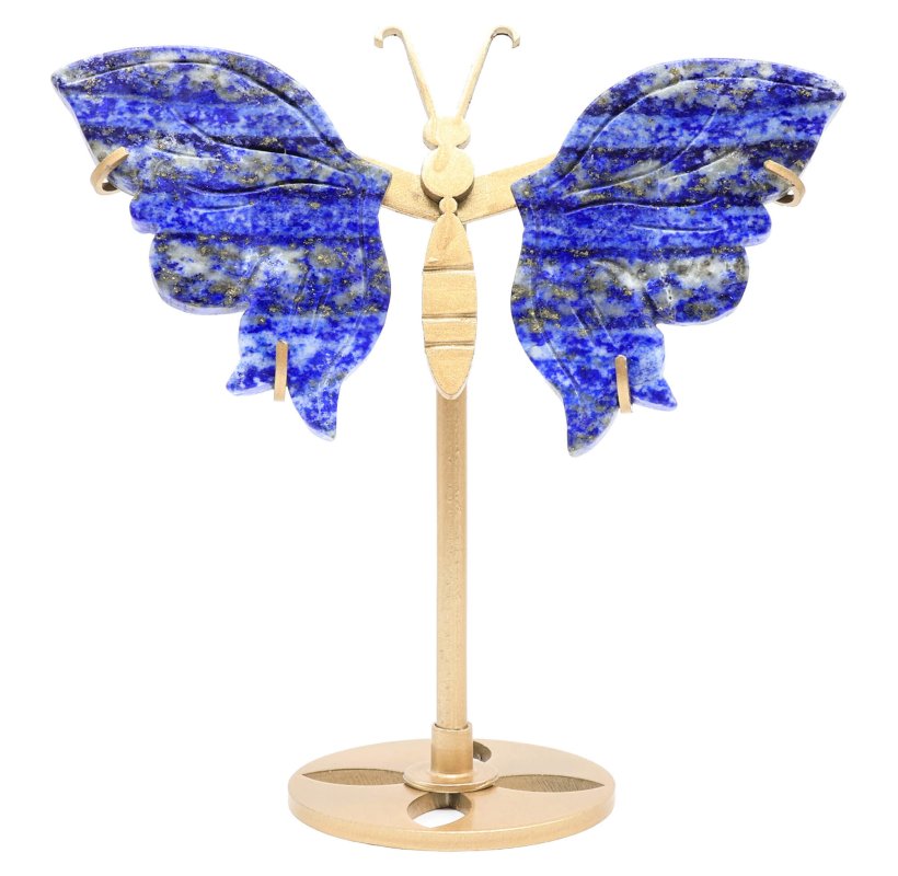 Papillon Lapis Lazuli sur socle 14cm