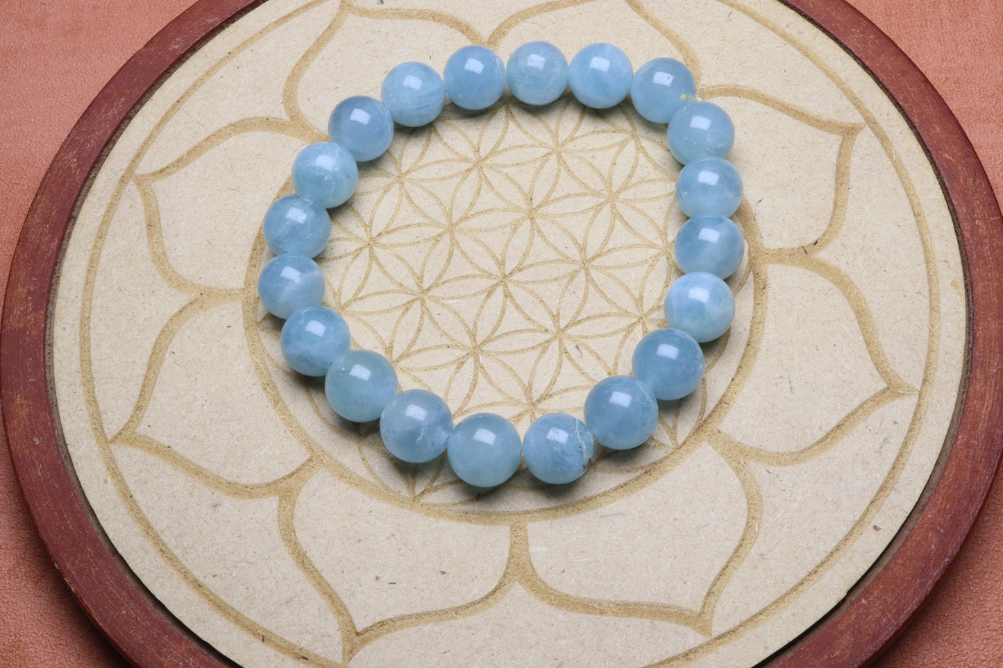Bracelet Aigue marine 10 mm