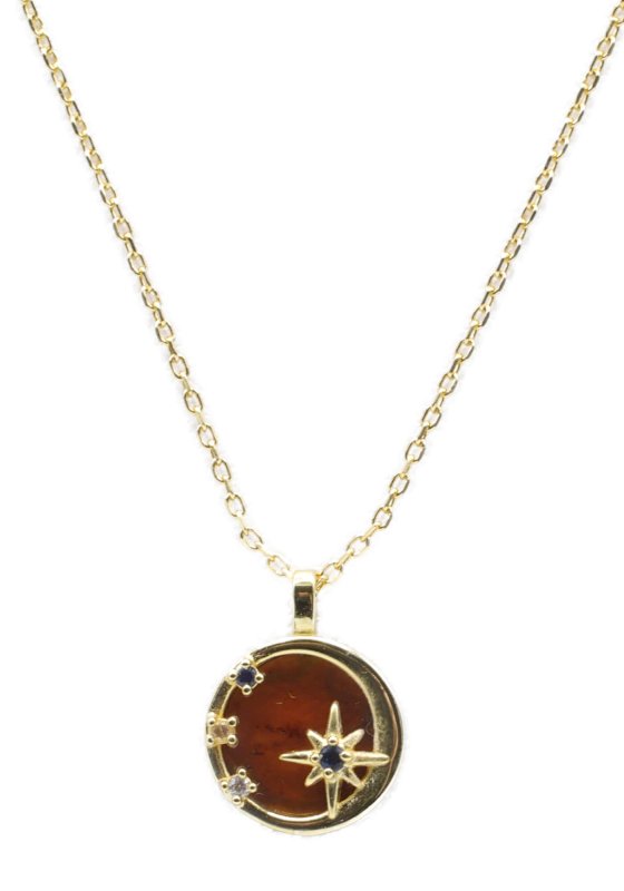 Collier Argent 925 Grenat & Etoiles