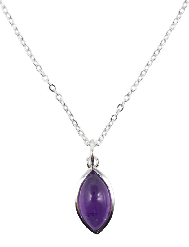 Collier Argent 925 'Larme Argentée' - Améthyste