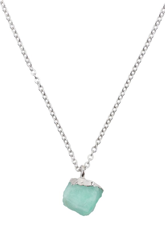 Collier Argent 925 'Cristal Sauvage' - Emeraude