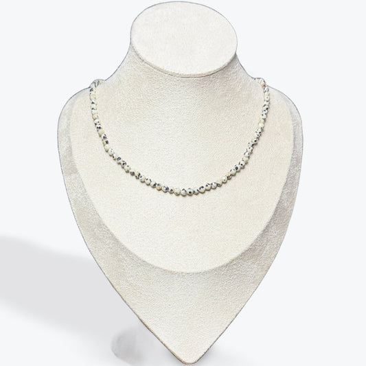 Collier Jaspe Dalmatien Facetté - 2