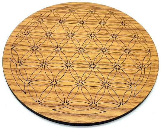 Plaque Bois Pleine Fleur de Vie