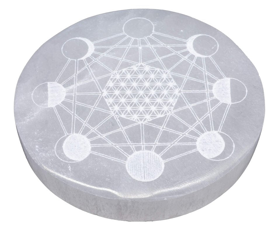 Plaque Sélénite Cadran Lunaire 10cm