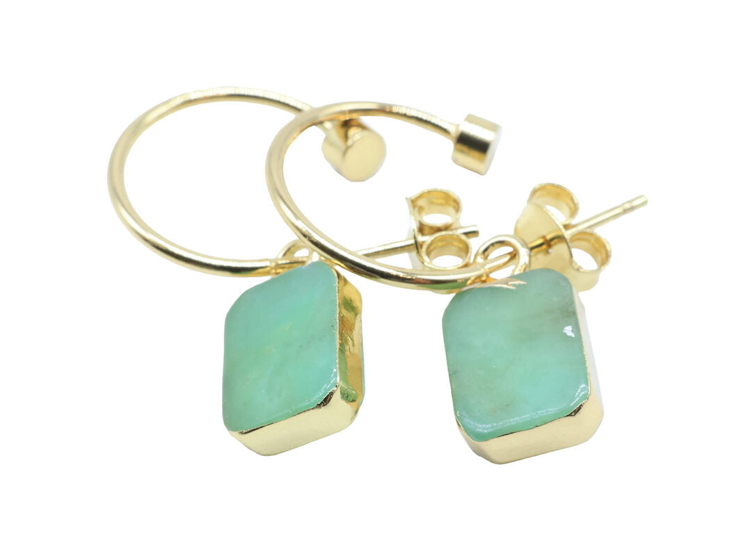 Boucles d'oreilles Argent 925 'Arche Doré' - Jade Vert