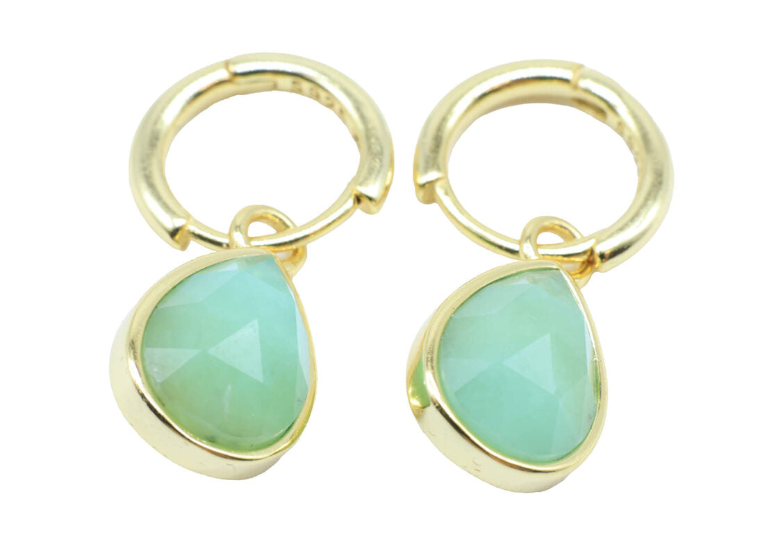 Boucles d'oreilles Argent 925 'Halo Minéral' - Jade Vert