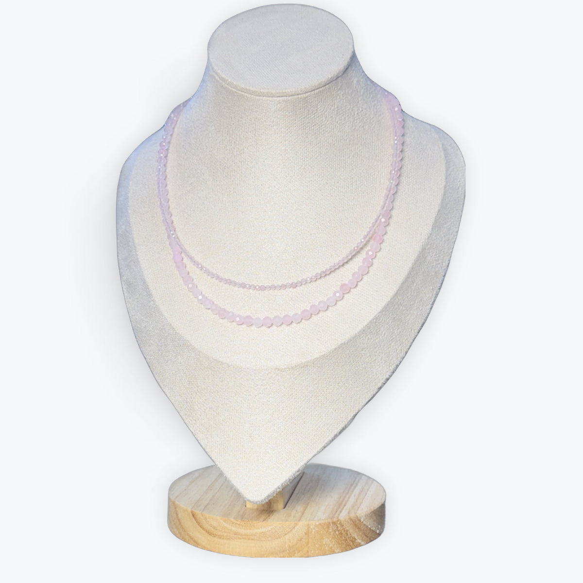 Collier Quartz Rose Facette