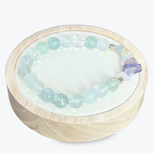 Bracelet En Fluorite Avec Séparations Dorées