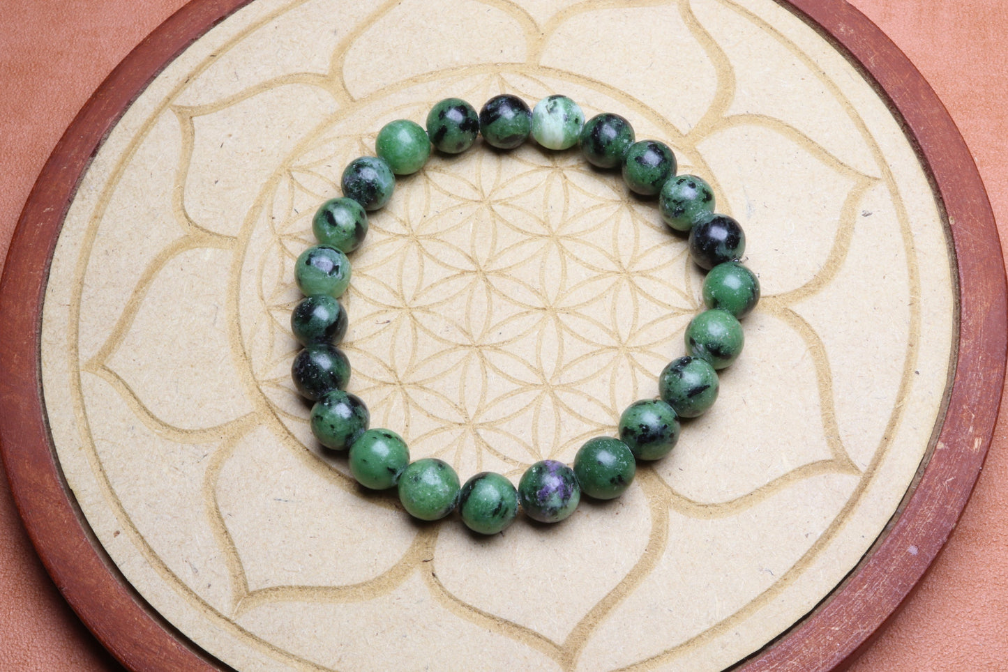 Bracelet en Rubis sur Zoïsite - Passion et Vitalité 8mm