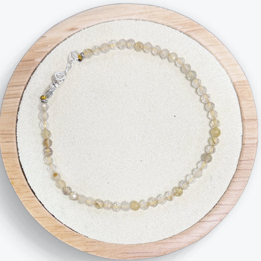Bracelet Quartz rutile facetté - 3