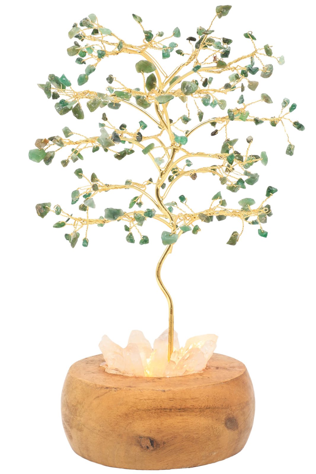 Arbre du Bonheur Lumineux Aventurine Verte 25cm