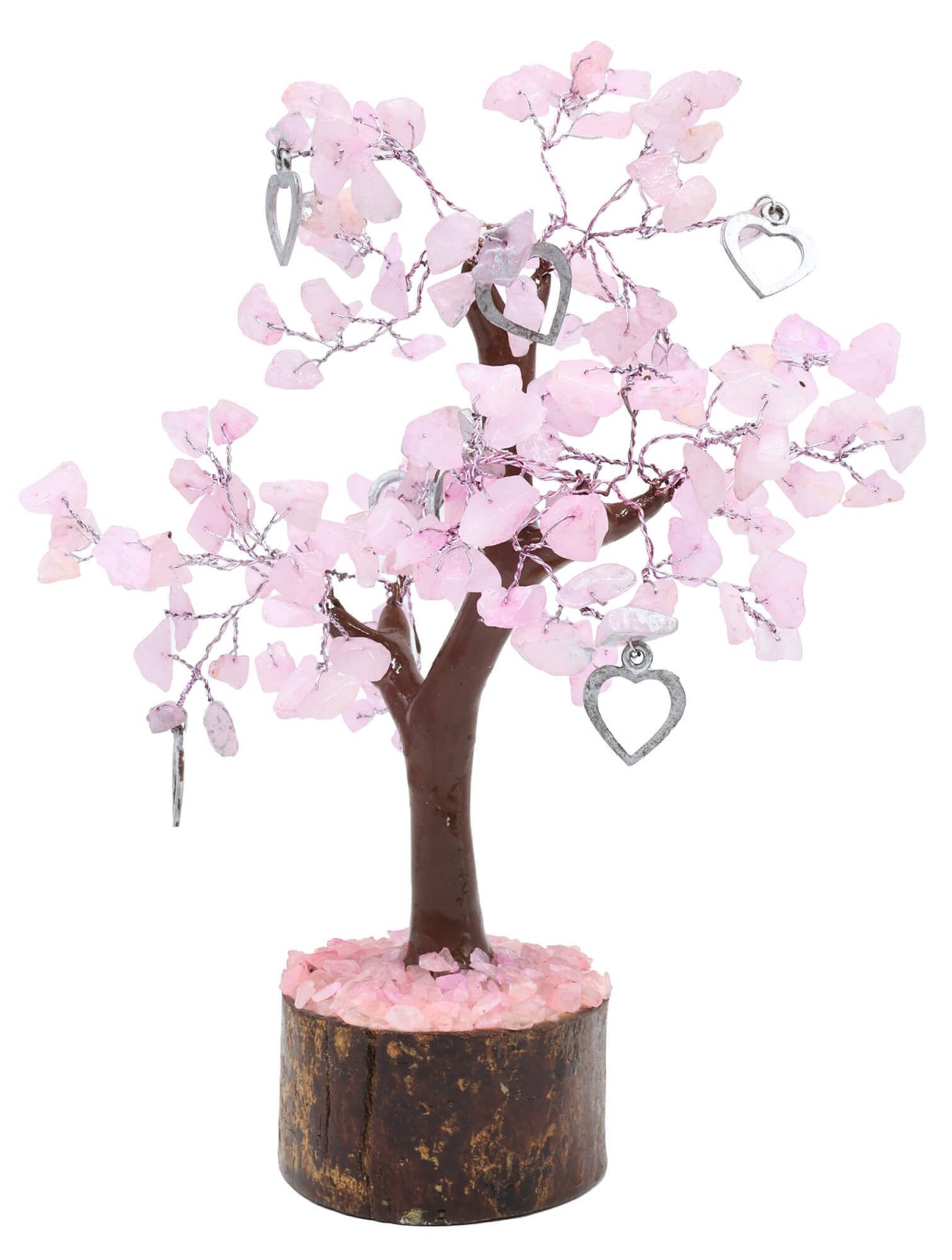 Arbre du Bonheur Quartz Rose + Coeur