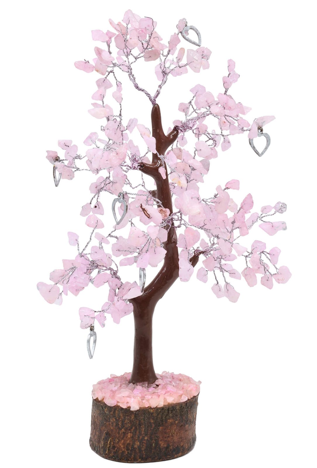 Arbre du Bonheur Quartz Rose + Coeur