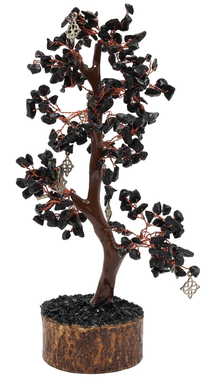 Arbre du Bonheur Tourmaline Noire + Noeud Wiccan
