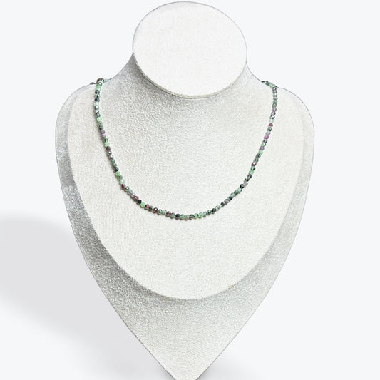 Collier Rubis sur Zoïsite Facetté - 2