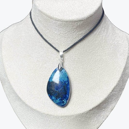 Pendentif Azurite ovale