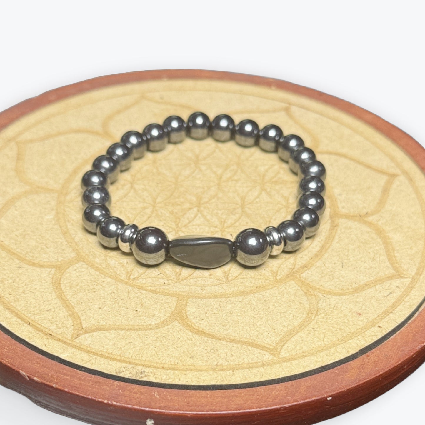 Bracelet Hematite avec espaceur et perle principal