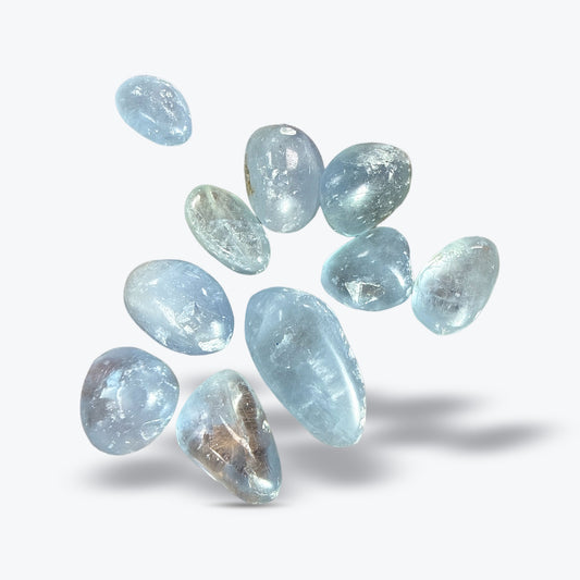 Pierre Roulée en Célestine Bleue Naturelle – environ 2 x 2 cm – environ 15 g – Madagascar