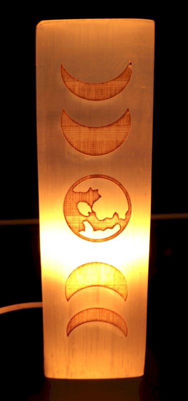 Lampe Sélénite Rectangle Gravée 25cm - Cadran Lunaire