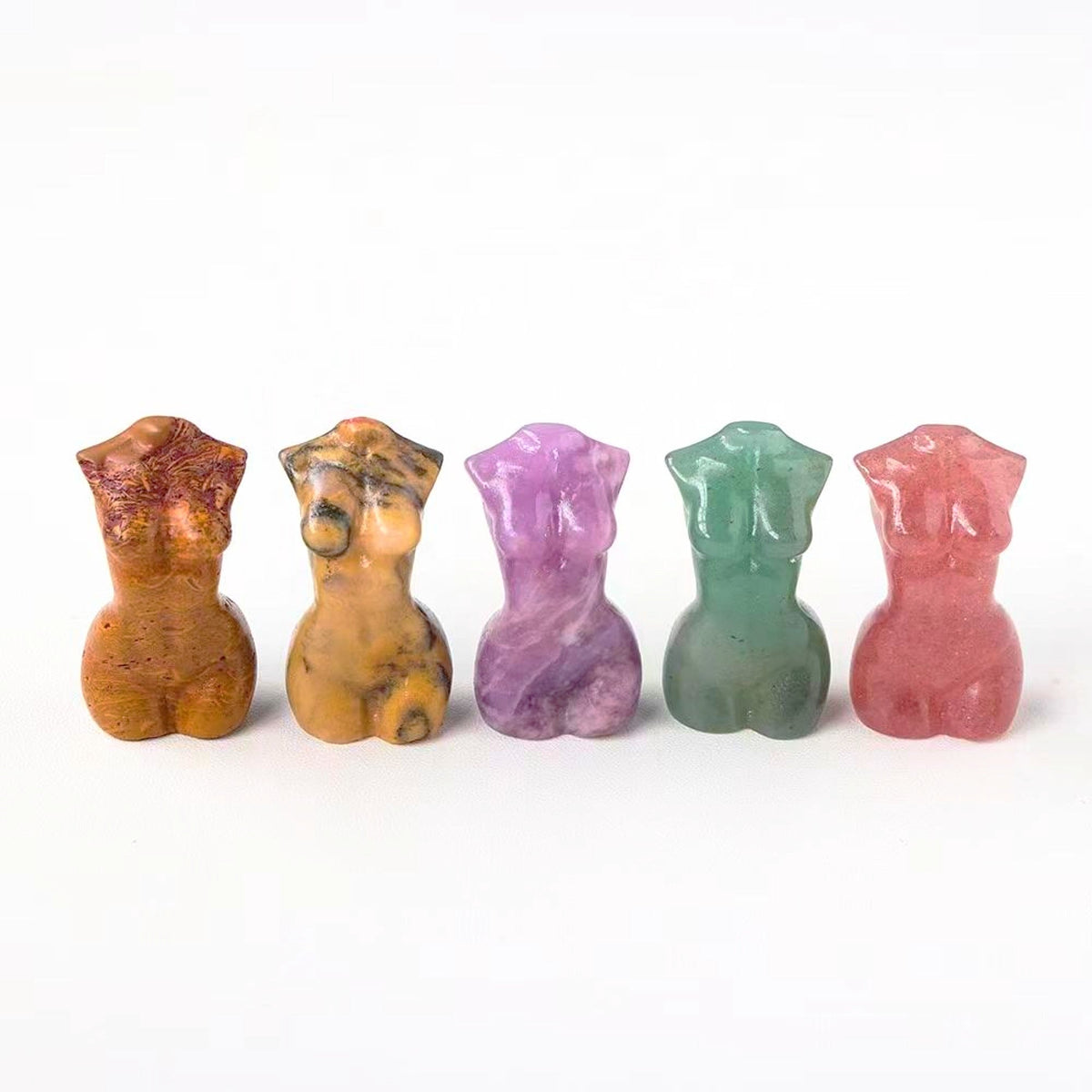 Mini Statue Torse Féminin Sculptée en Pierre Naturelle – 4 cm – 4 pierres au choix – photo 5