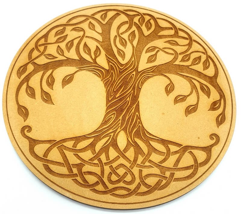 Plaque Bois Arbre de Vie Gravé