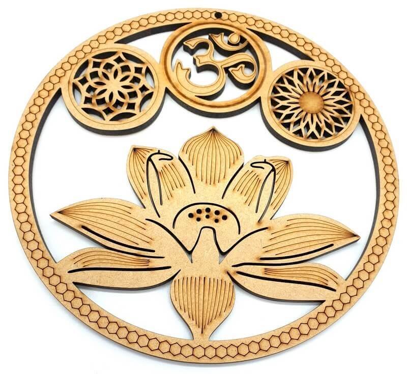 Plaque Murale Bois OM Lotus