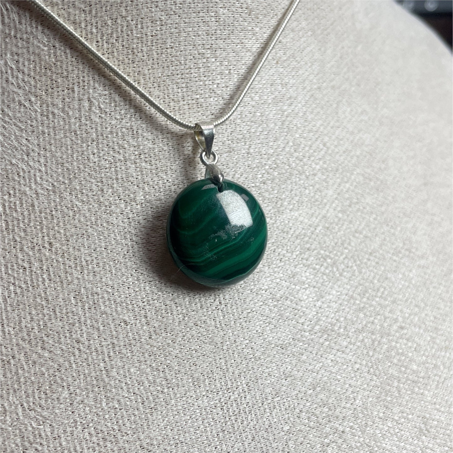 Pendentif Malachite rond