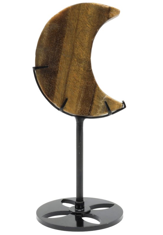 Lune Oeil de Tigre sur socle 16cm