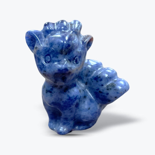 Figurine Goupix Pokémon en Onyx, Sodalite ou Calcite Naturelles - Pièce unique | 20gr - 4x3cm