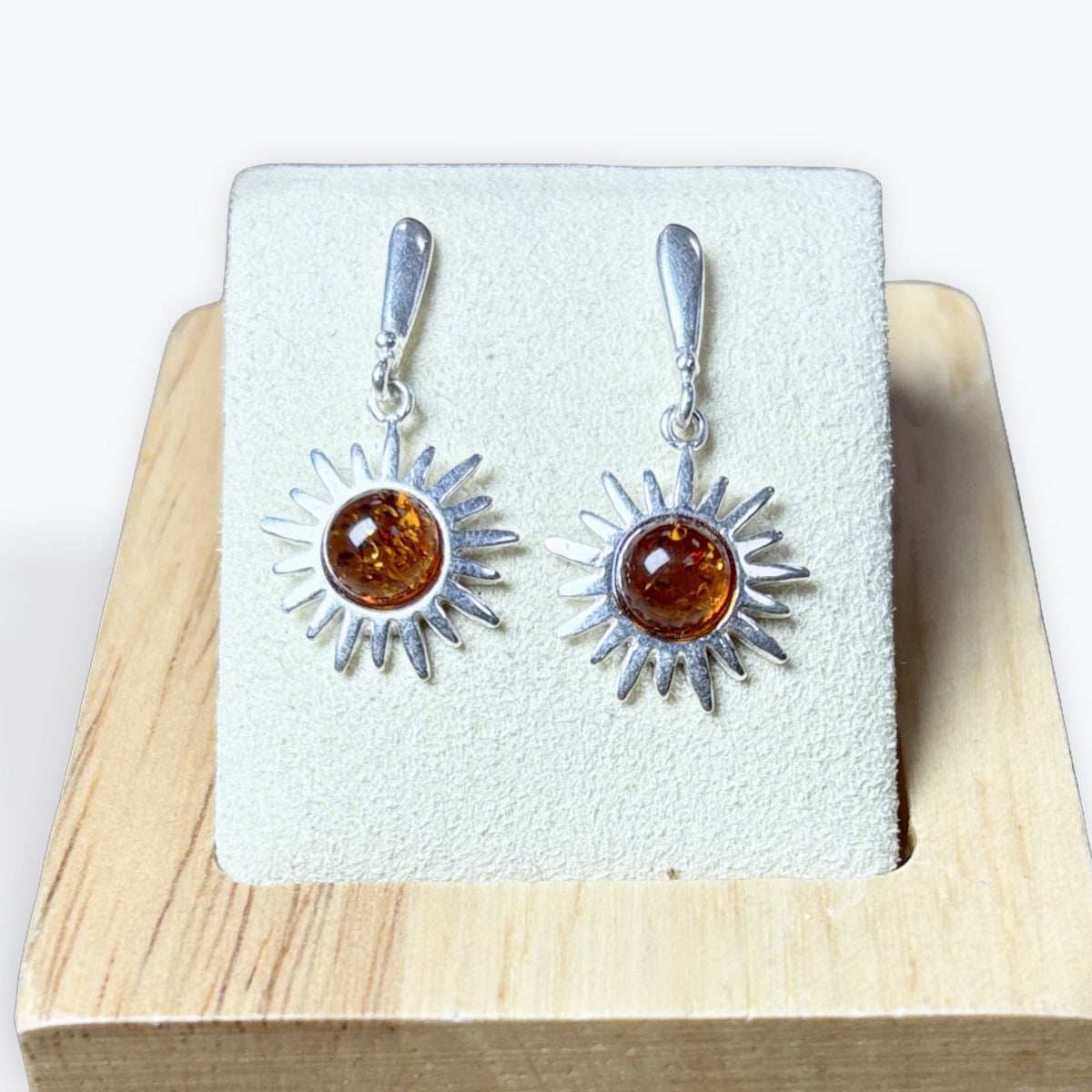 Boucle d'oreilles soleil pendante - Argent 925