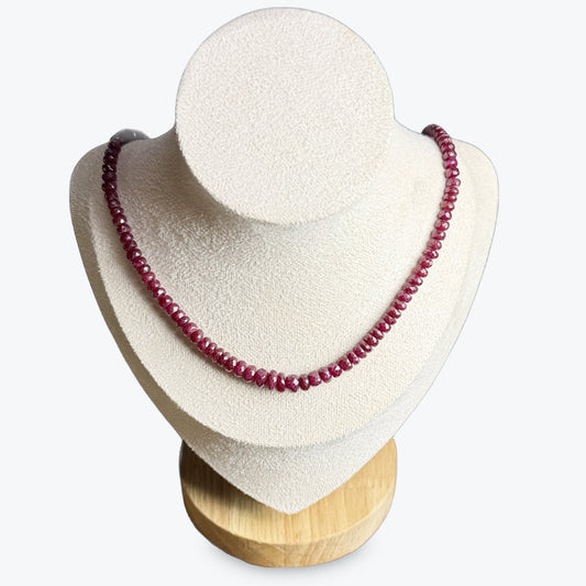 Collier Facette Plat Rubis
