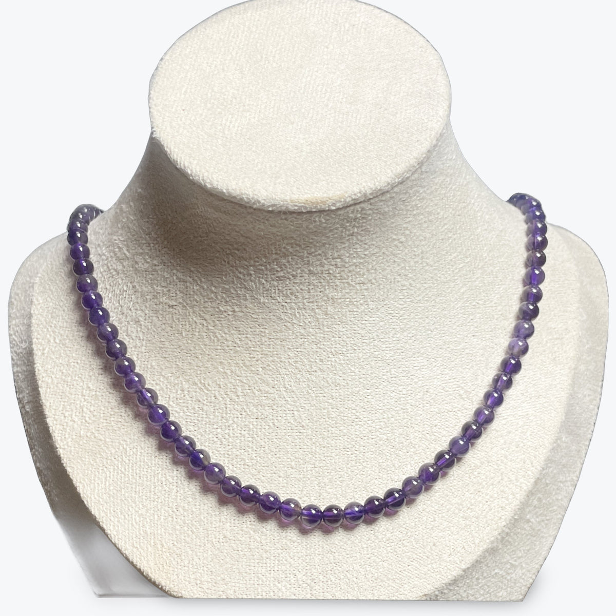 Collier Améthyste — perles 4 mm