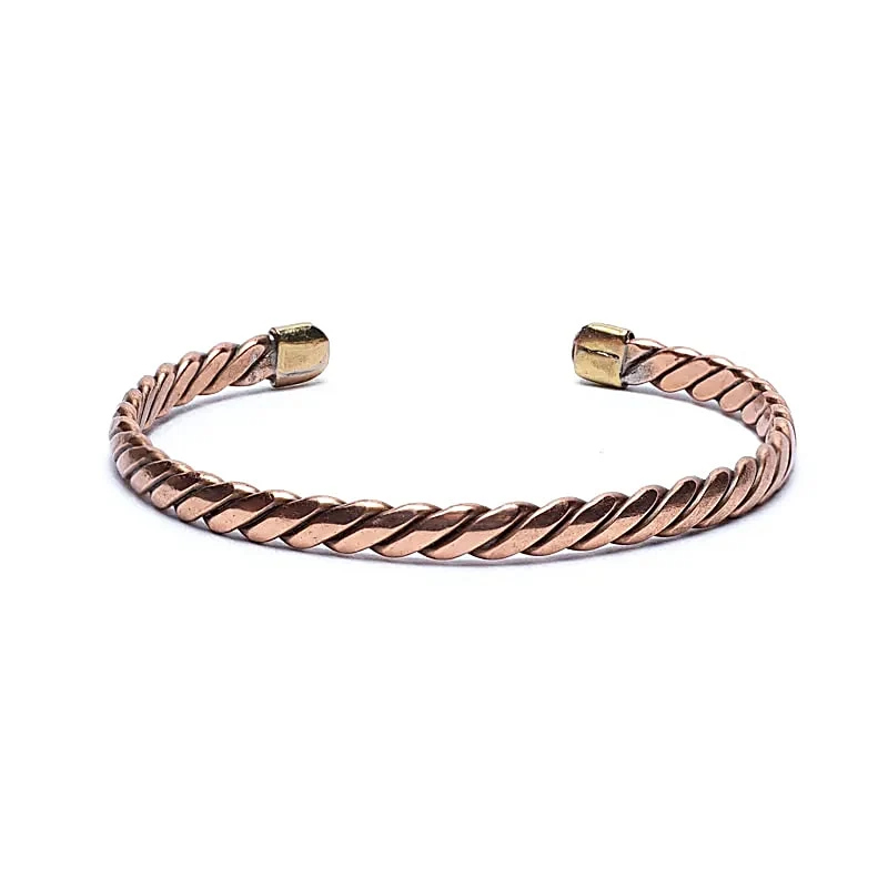 Bracelet torsadé couleur bronze