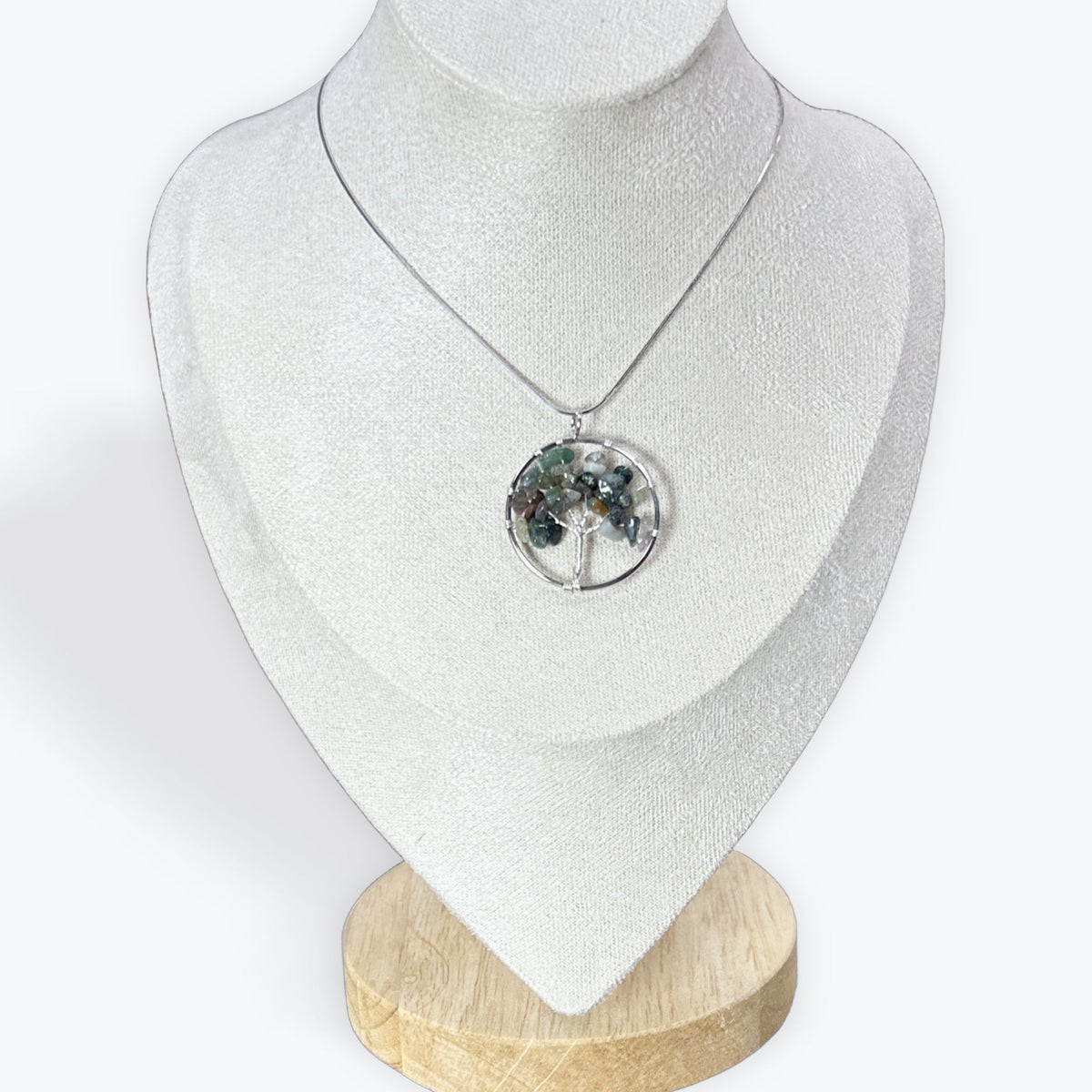 Pendentif Arbre de vie rond - Agate