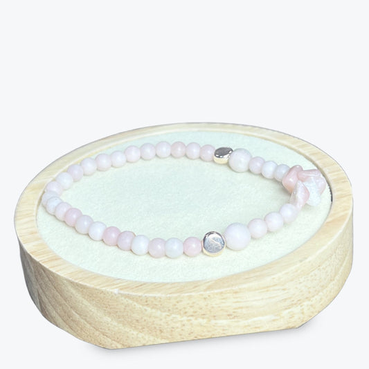Bracelet En Opale Rose Avec Séparations Rose Gold