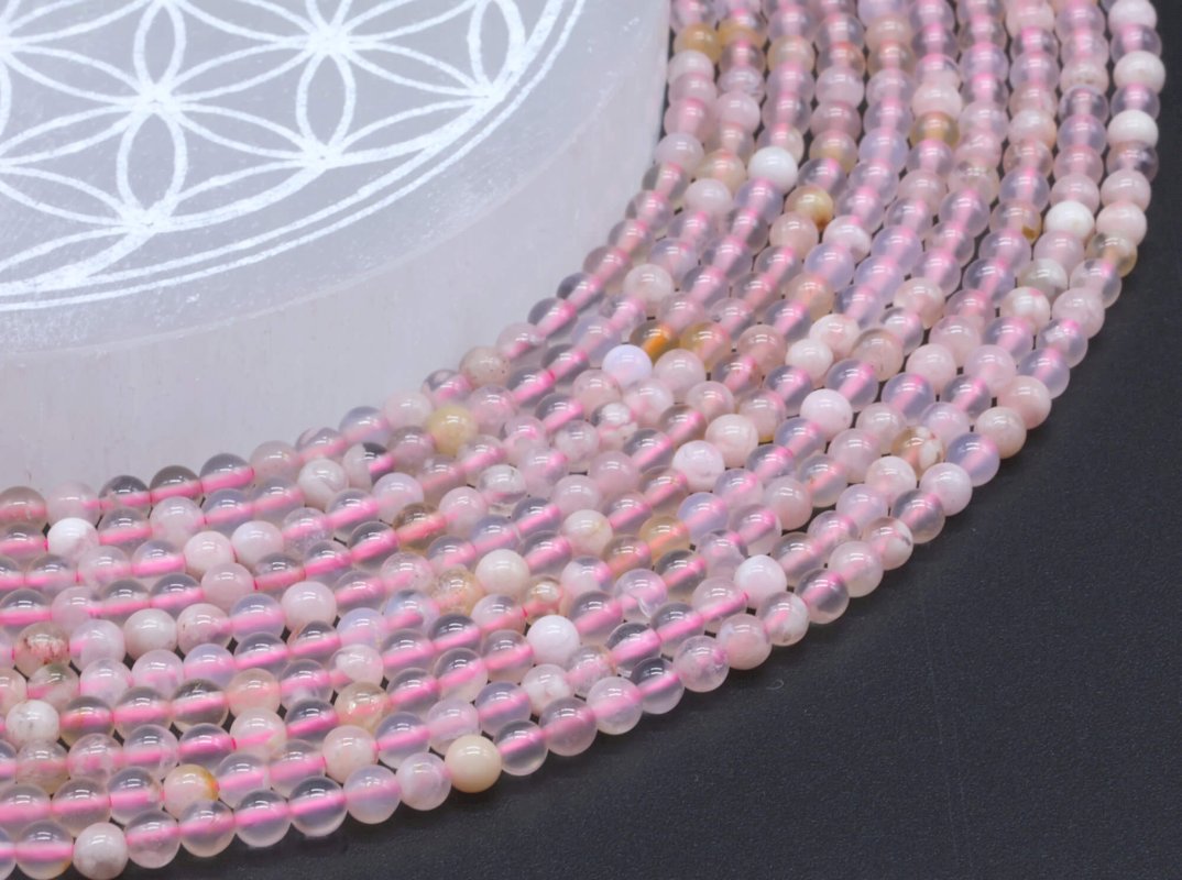Perles Agate Cerise sur fil