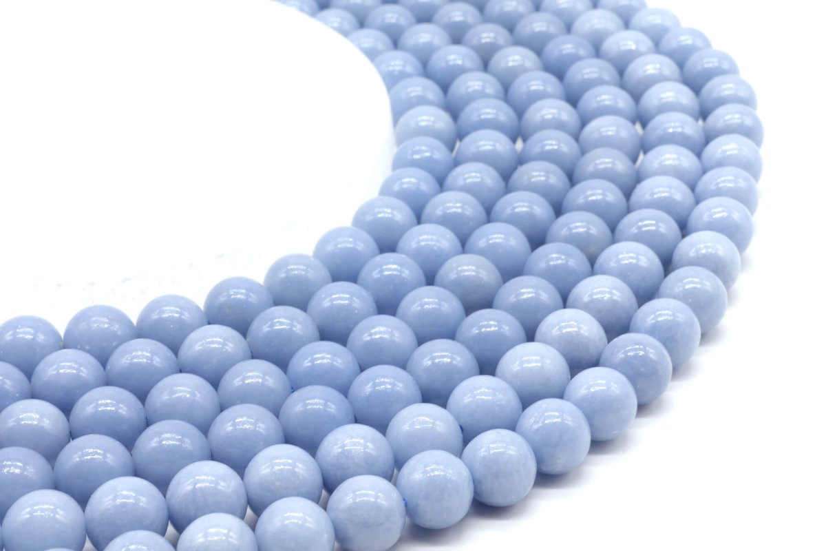 Perles Angélite sur fil