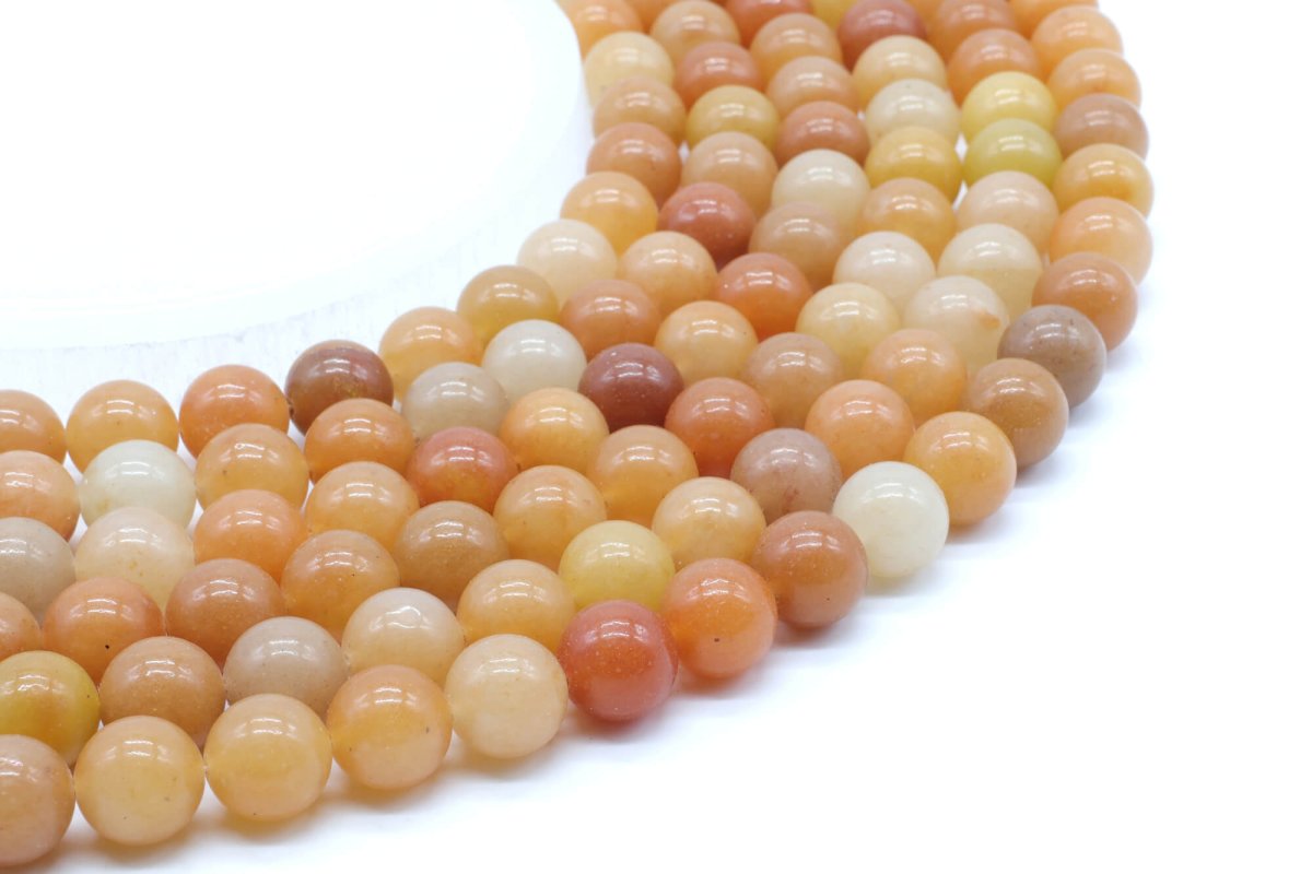 Perles Aventurine Orange sur fil