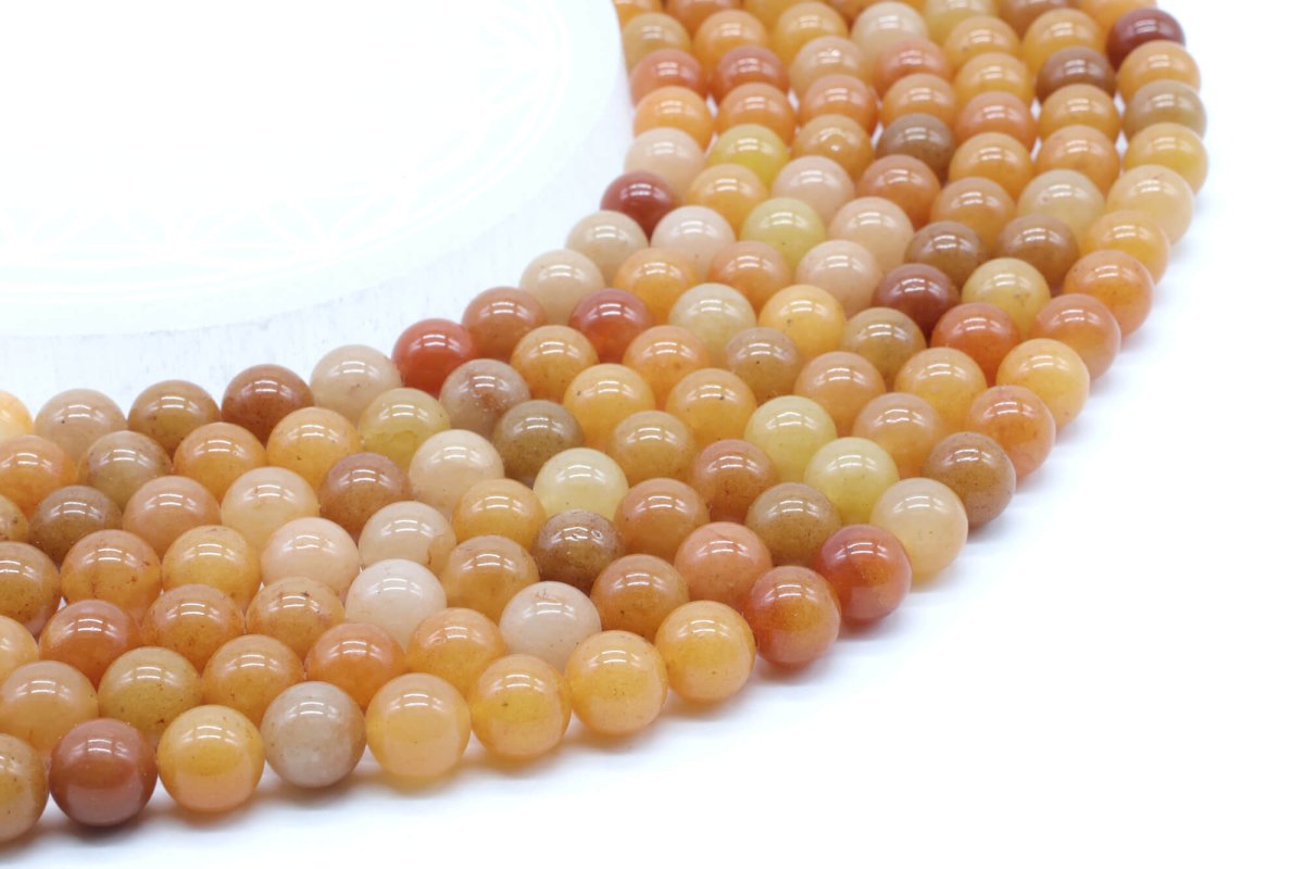 Perles Aventurine Orange sur fil
