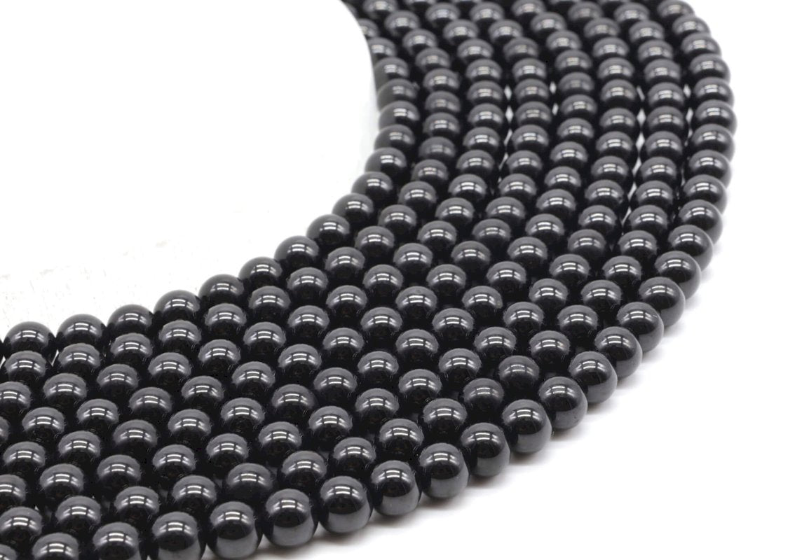 Perles Spinelle Noire sur fil